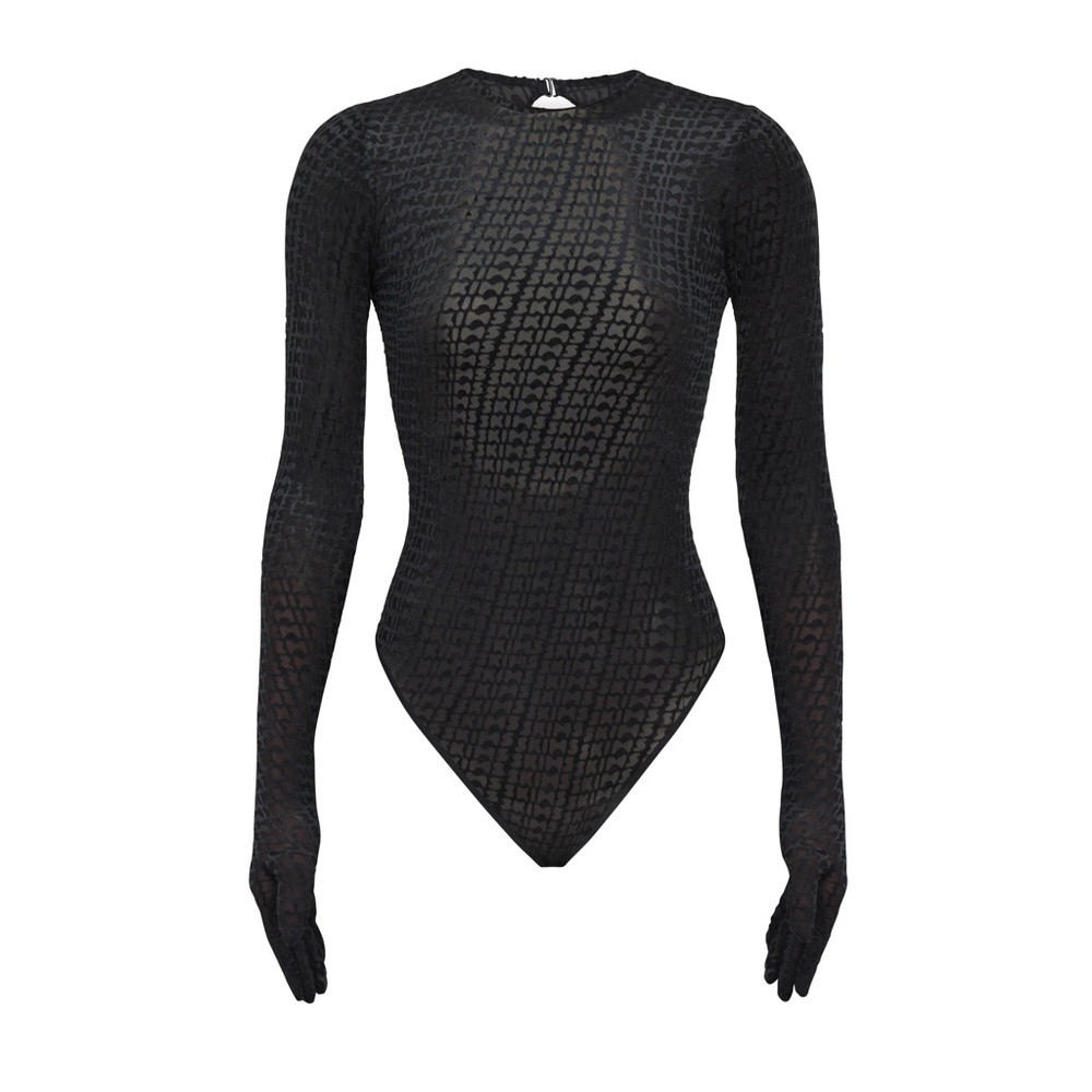 SKIMS Velvet Glove Bodysuit: Color SOOT in XL